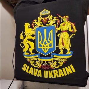Brand new custom made Slava Ukraini shirt with “Russian warship… on the back.